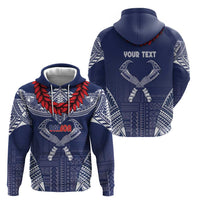 Personalized Talofa Samoa Zip Hoodie Ulafala With Toa Nifo'oti - Blue