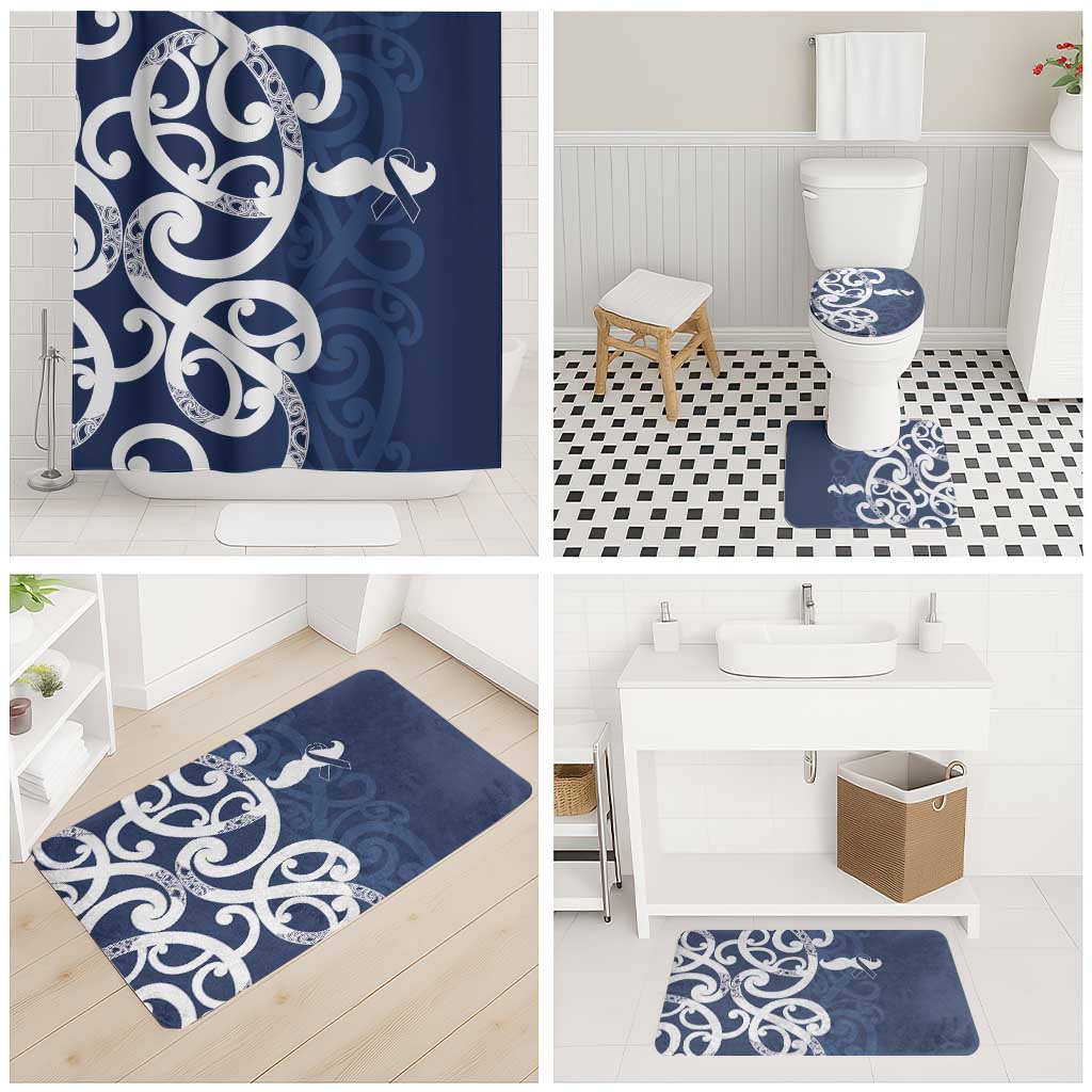 New Zealand Maori Mo Bros Bathroom Set Blue Ribbon With Koru Kowhaiwhai - Polynesian Pride
