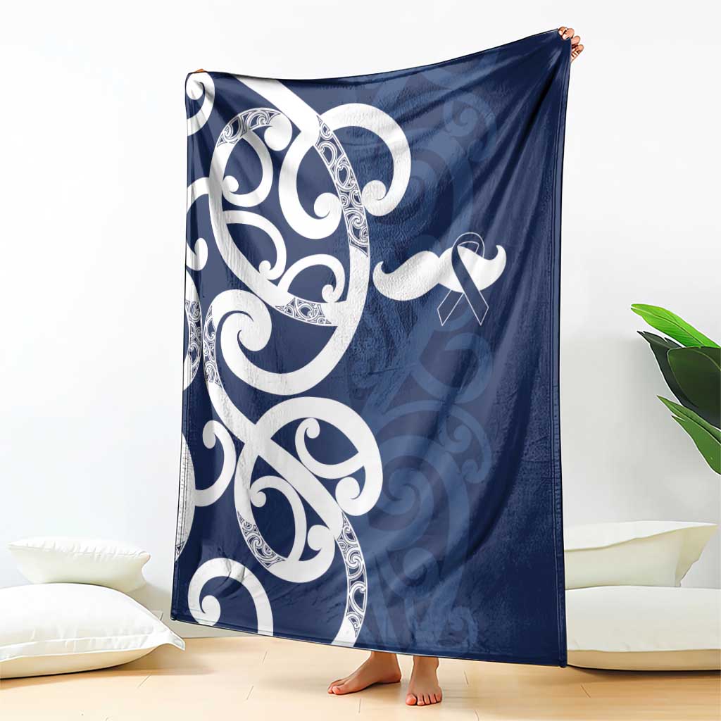New Zealand Maori Mo Bros Blanket Blue Ribbon With Koru Kowhaiwhai - Polynesian Pride