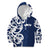 New Zealand Maori Mo Bros Kid Hoodie Blue Ribbon With Koru Kowhaiwhai - Polynesian Pride