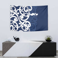 New Zealand Maori Mo Bros Tapestry Blue Ribbon With Koru Kowhaiwhai LT7 - Polynesian Pride