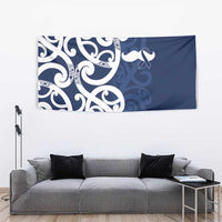New Zealand Maori Mo Bros Tapestry Blue Ribbon With Koru Kowhaiwhai LT7 - Polynesian Pride