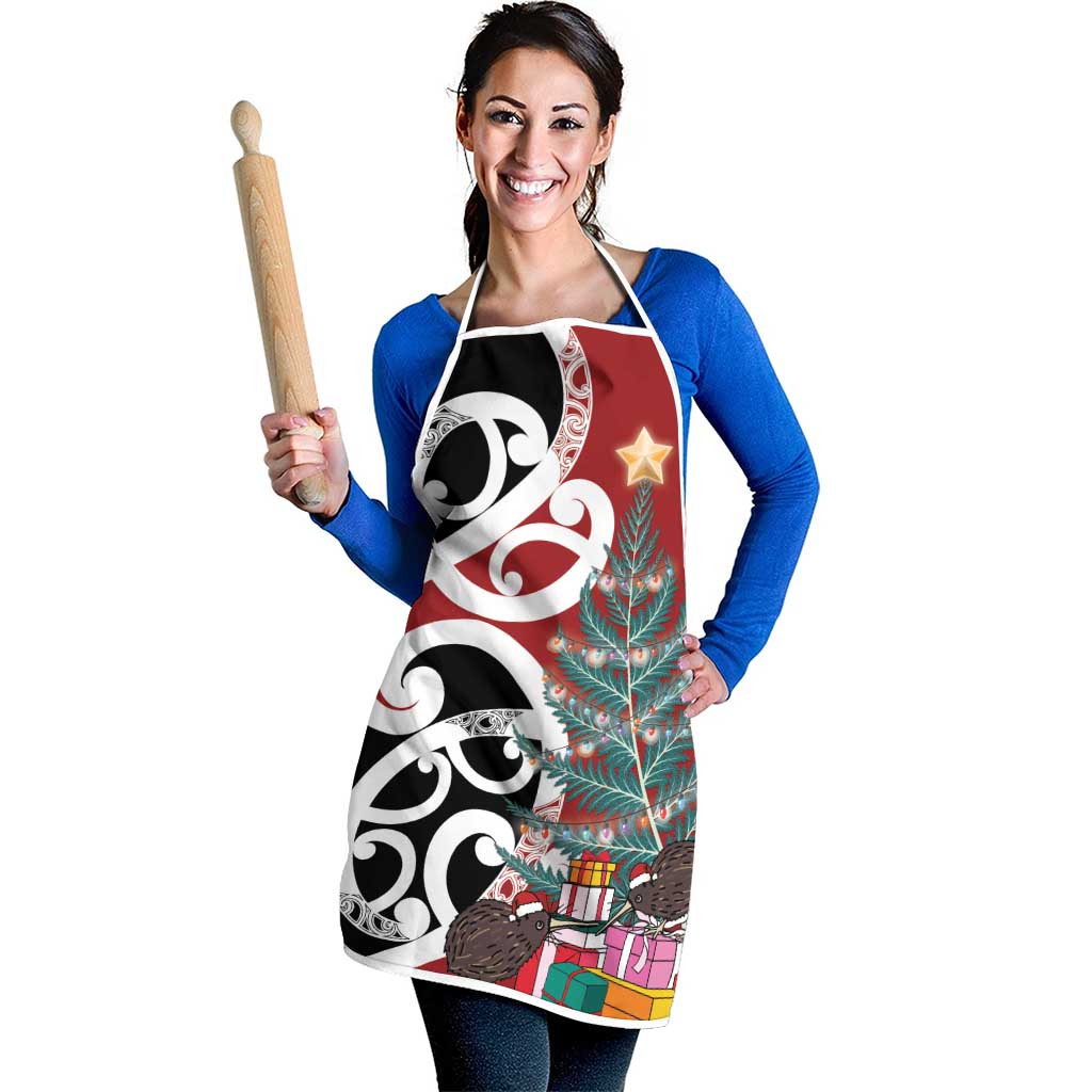 New Zealand Silver Fern Christmas Tree Apron Meri Kirihimete - Polynesian Pride