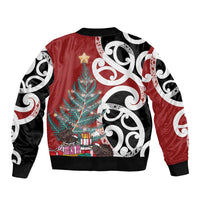 New Zealand Silver Fern Christmas Tree Bomber Jacket Meri Kirihimete LT7 - Polynesian Pride