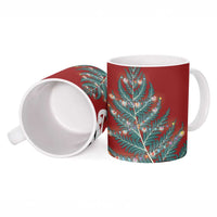New Zealand Silver Fern Christmas Tree Ceramic Mug Meri Kirihimete - Polynesian Pride