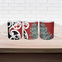 New Zealand Silver Fern Christmas Tree Ceramic Mug Meri Kirihimete - Polynesian Pride