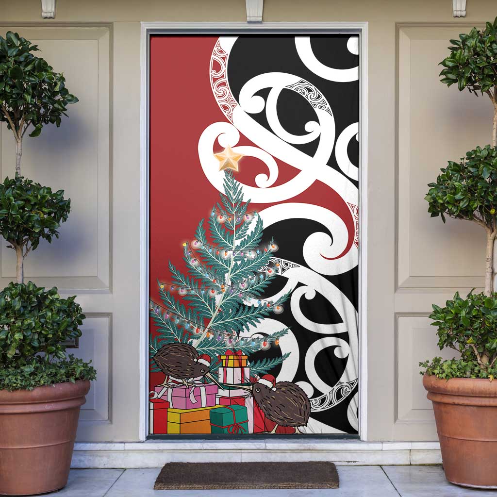 New Zealand Silver Fern Christmas Tree Door Cover Meri Kirihimete - Polynesian Pride