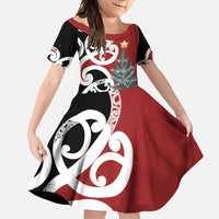 New Zealand Silver Fern Christmas Tree Family Matching Mermaid Dress and Hawaiian Shirt Meri Kirihimete - Polynesian Pride