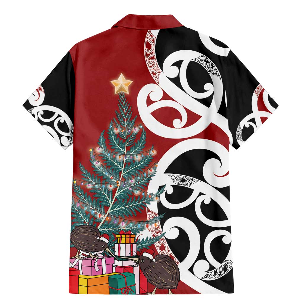 New Zealand Silver Fern Christmas Tree Family Matching Mermaid Dress and Hawaiian Shirt Meri Kirihimete - Polynesian Pride