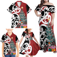 New Zealand Silver Fern Christmas Tree Family Matching Off Shoulder Maxi Dress and Hawaiian Shirt Meri Kirihimete - Polynesian Pride