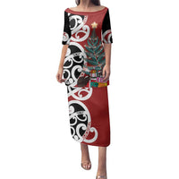 New Zealand Silver Fern Christmas Tree Family Matching Puletasi and Hawaiian Shirt Meri Kirihimete - Polynesian Pride