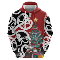 New Zealand Silver Fern Christmas Tree Hoodie Meri Kirihimete - Polynesian Pride
