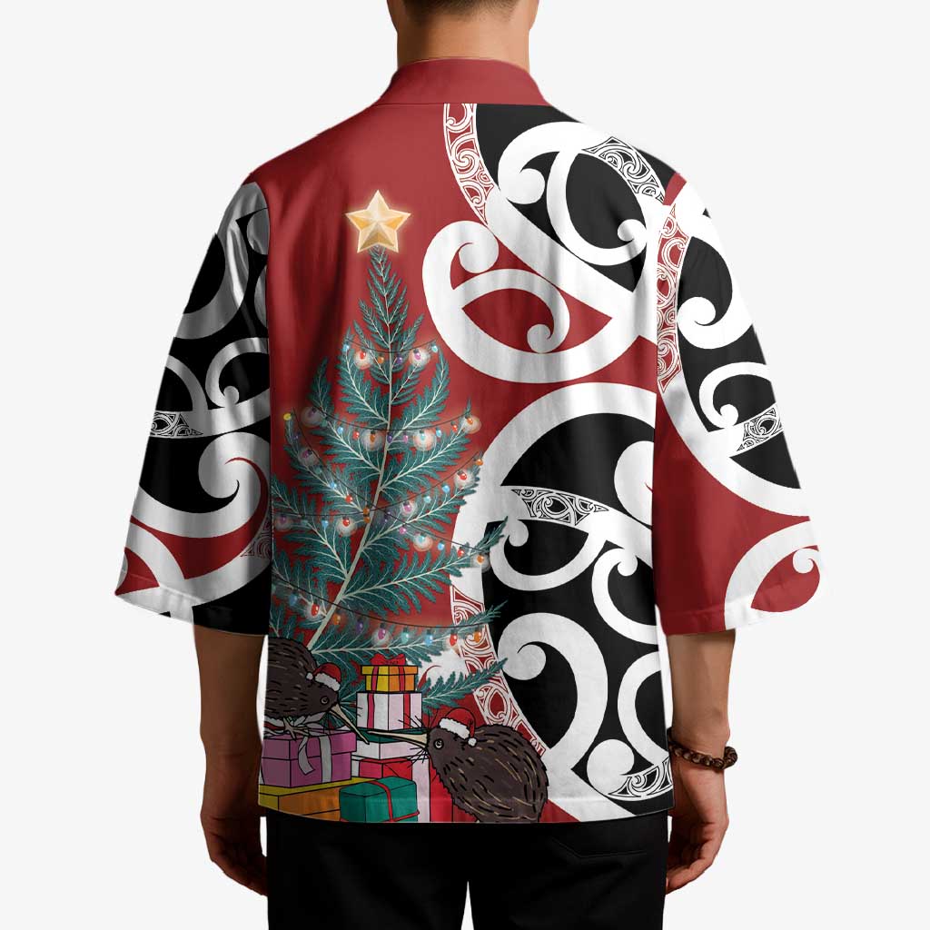 New Zealand Silver Fern Christmas Tree Kimono Meri Kirihimete - Polynesian Pride