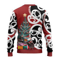 New Zealand Silver Fern Christmas Tree Ugly Christmas Sweater Meri Kirihimete - Polynesian Pride