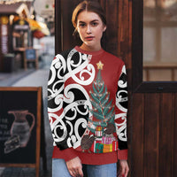 New Zealand Silver Fern Christmas Tree Ugly Christmas Sweater Meri Kirihimete - Polynesian Pride