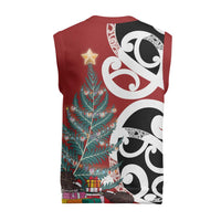New Zealand Silver Fern Christmas Tree Christmas Knitted V-Neck Vest Meri Kirihimete - Polynesian Pride