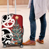 New Zealand Silver Fern Christmas Tree Luggage Cover Meri Kirihimete LT7 Red - Polynesian Pride