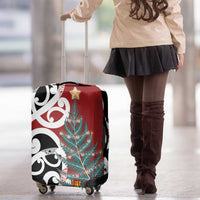 New Zealand Silver Fern Christmas Tree Luggage Cover Meri Kirihimete LT7 - Polynesian Pride