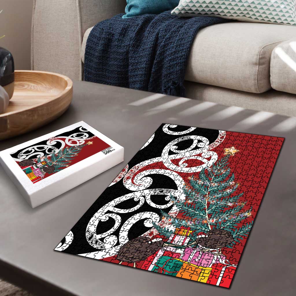 New Zealand Silver Fern Christmas Tree Puzzle Meri Kirihimete - Polynesian Pride