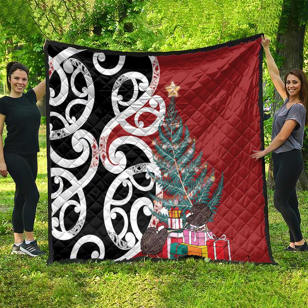 New Zealand Silver Fern Christmas Tree Quilt Meri Kirihimete - Polynesian Pride