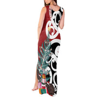 New Zealand Silver Fern Christmas Tree Tank Maxi Dress Meri Kirihimete LT7 - Polynesian Pride