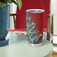 New Zealand Silver Fern Christmas Tree Tumbler Cup Meri Kirihimete - Polynesian Pride
