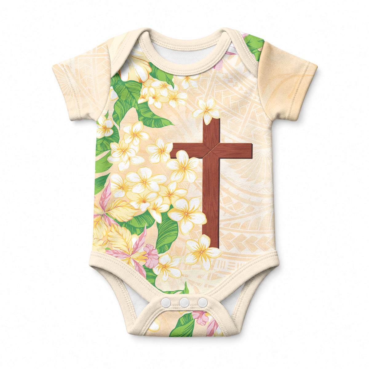 Samoa AIGA Floral Theme Baby Onesie Always In God's Arms