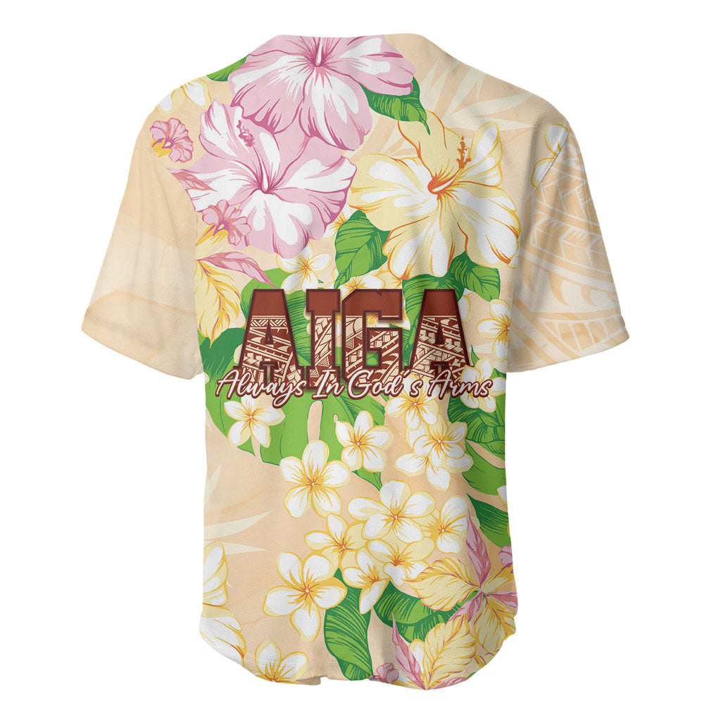 Samoa AIGA Floral Theme Baseball Jersey Always In God's Arms