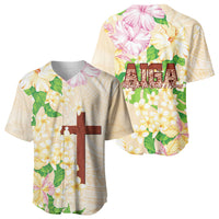 Samoa AIGA Floral Theme Baseball Jersey Always In God's Arms