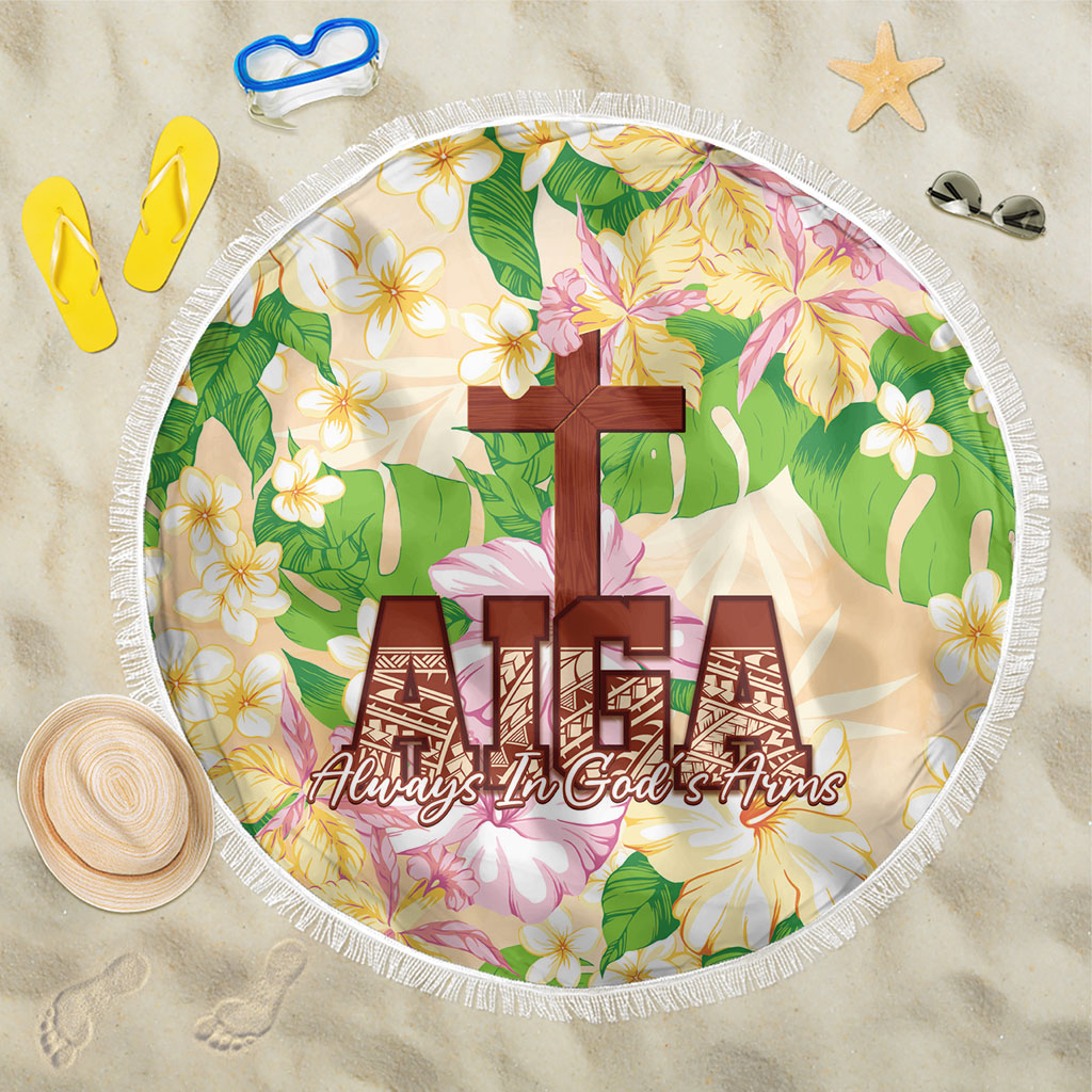 Samoa AIGA Floral Theme Beach Blanket Always In God's Arms