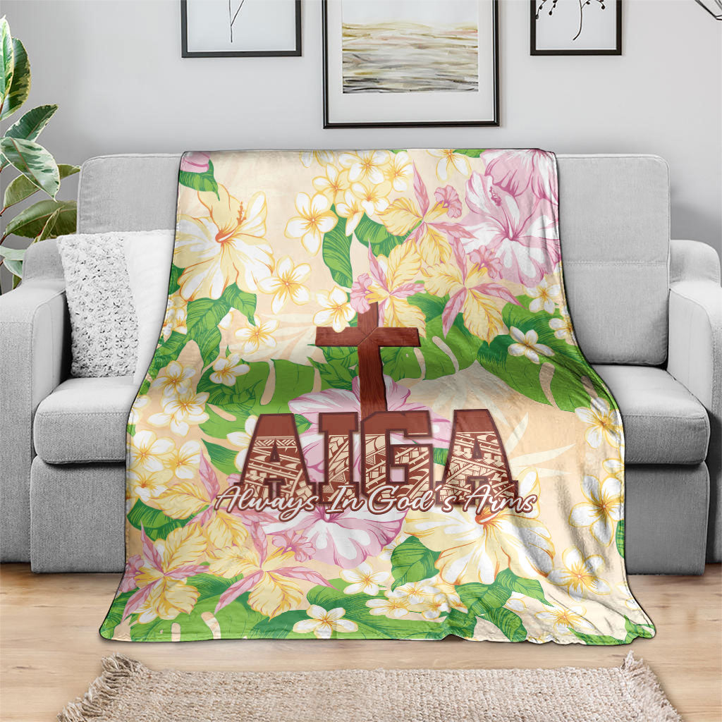 Samoa AIGA Floral Theme Blanket Always In God's Arms