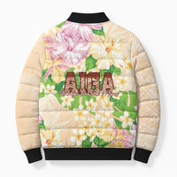 Samoa AIGA Floral Theme Bomber Puffer Jacket Always In God's Arms