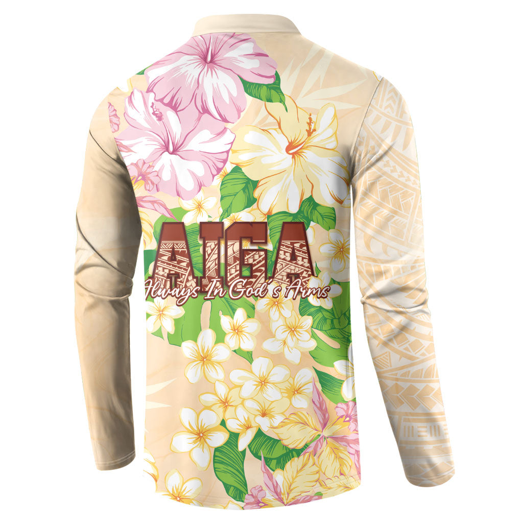 Samoa AIGA Floral Theme Button Sweatshirt Always In God's Arms