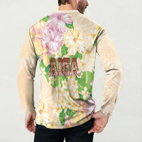 Samoa AIGA Floral Theme Button Sweatshirt Always In God's Arms