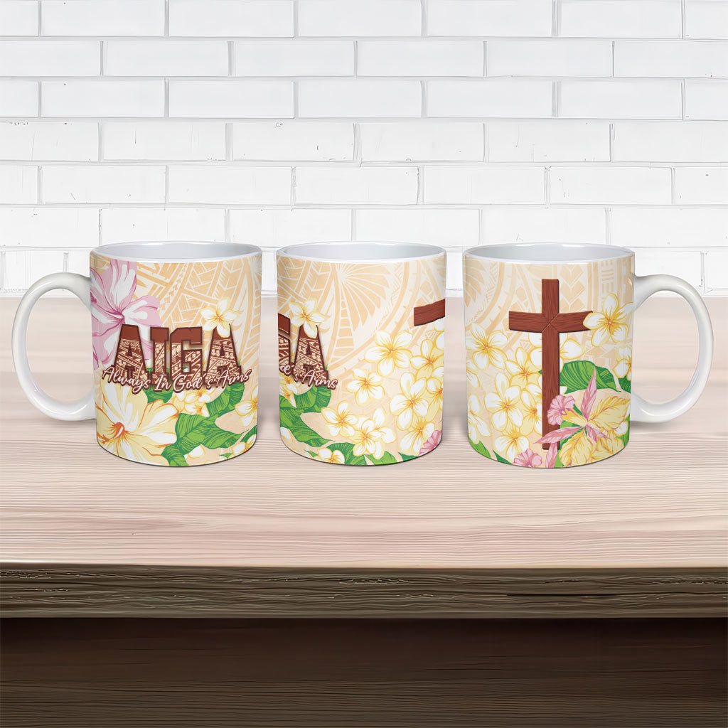 Samoa AIGA Floral Theme Ceramic Mug Always In God's Arms