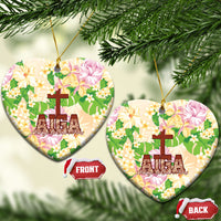 Samoa AIGA Floral Theme Ceramic Ornament Always In God's Arms