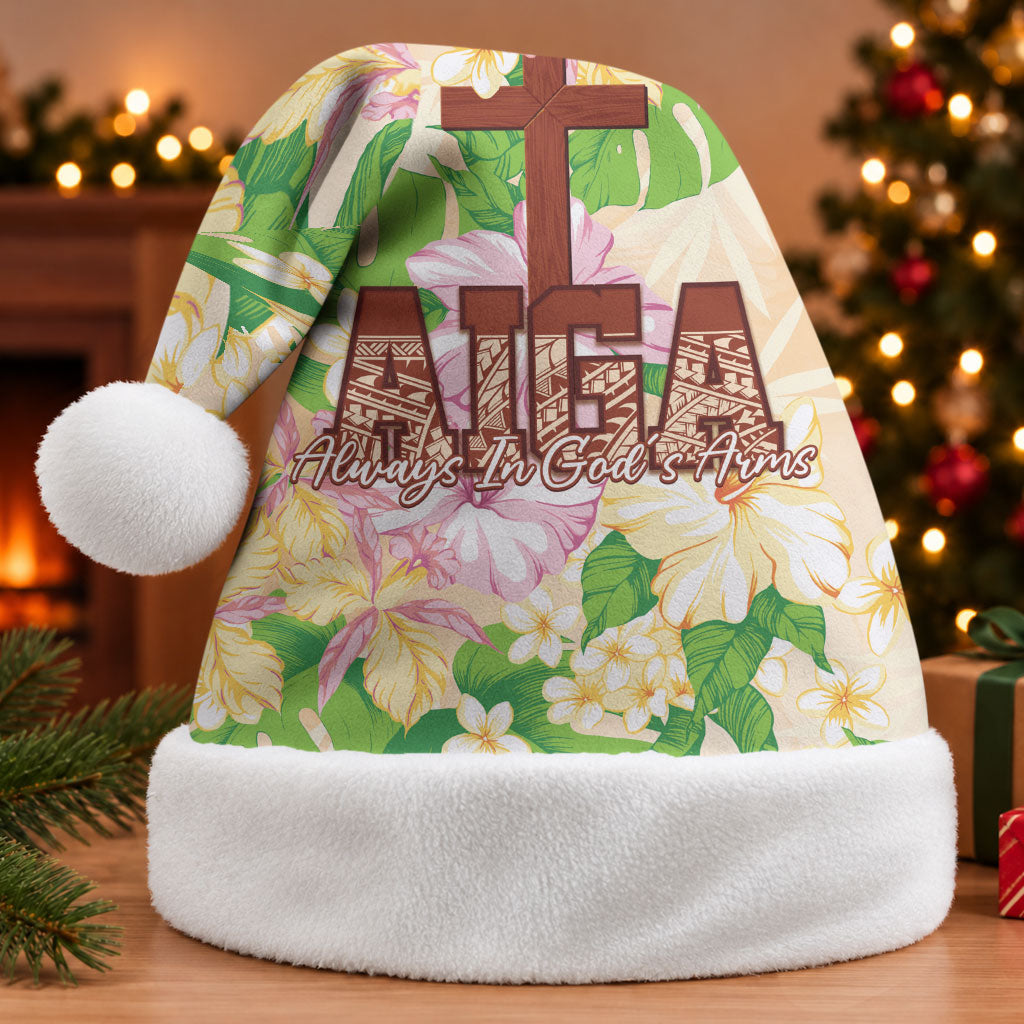 Samoa AIGA Floral Theme Christmas Santa Hat Always In God's Arms