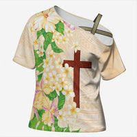 Samoa AIGA Floral Theme Cross Shoulder Shirt Always In God's Arms