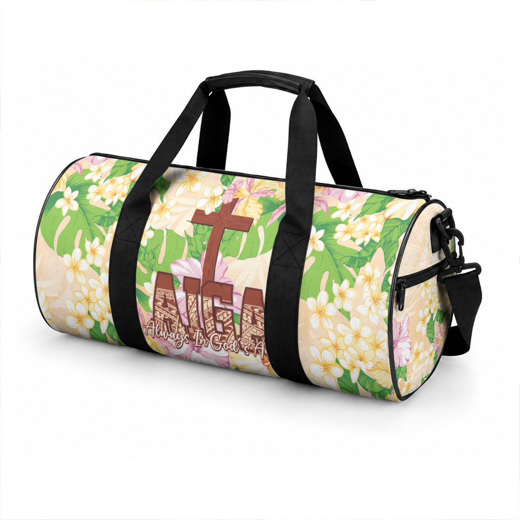 Samoa AIGA Floral Theme Duffle Bag Always In God's Arms