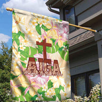 Samoa AIGA Floral Theme Garden Flag Always In God's Arms