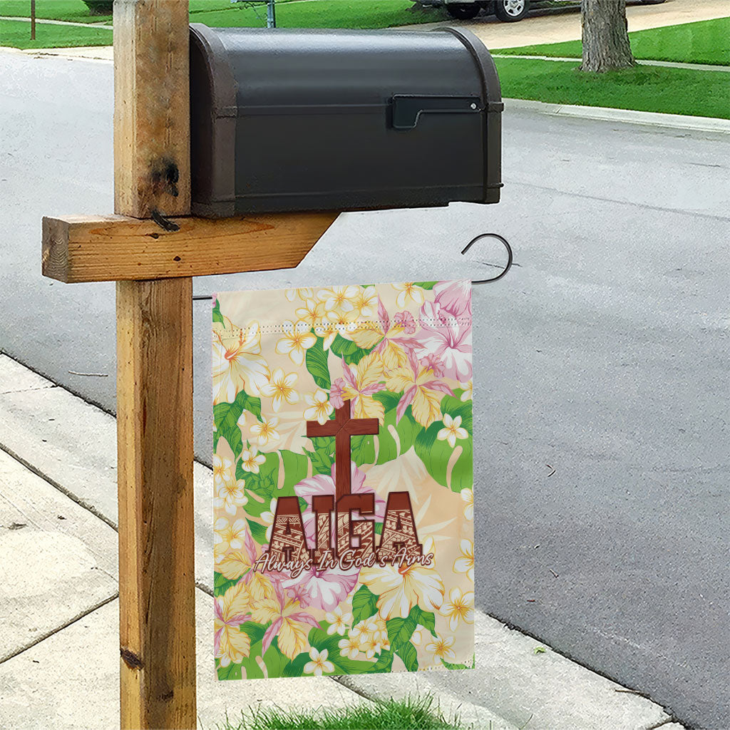 Samoa AIGA Floral Theme Garden Flag Always In God's Arms