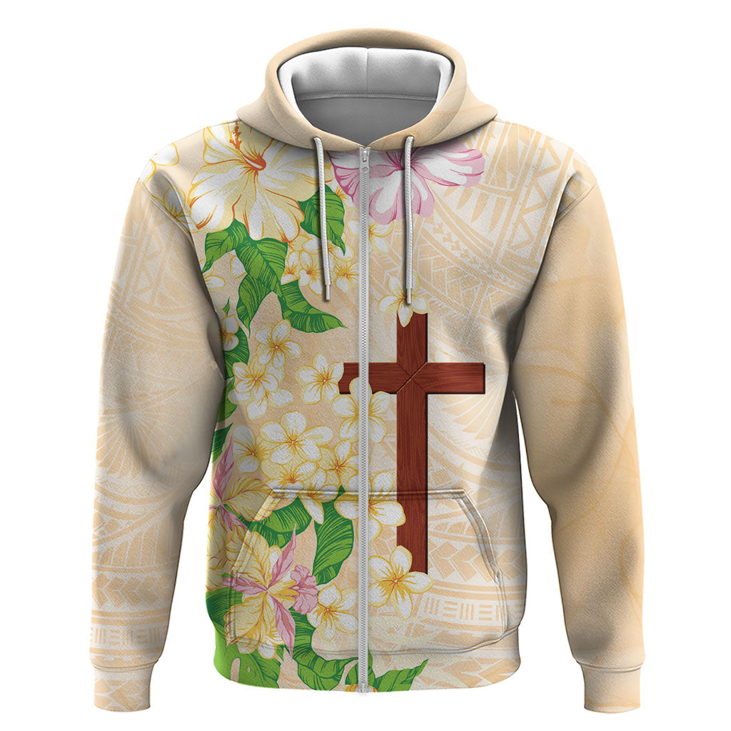 Samoa AIGA Floral Theme Hoodie Always In God's Arms