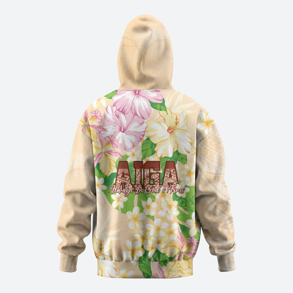Samoa AIGA Floral Theme Hoodie Always In God's Arms