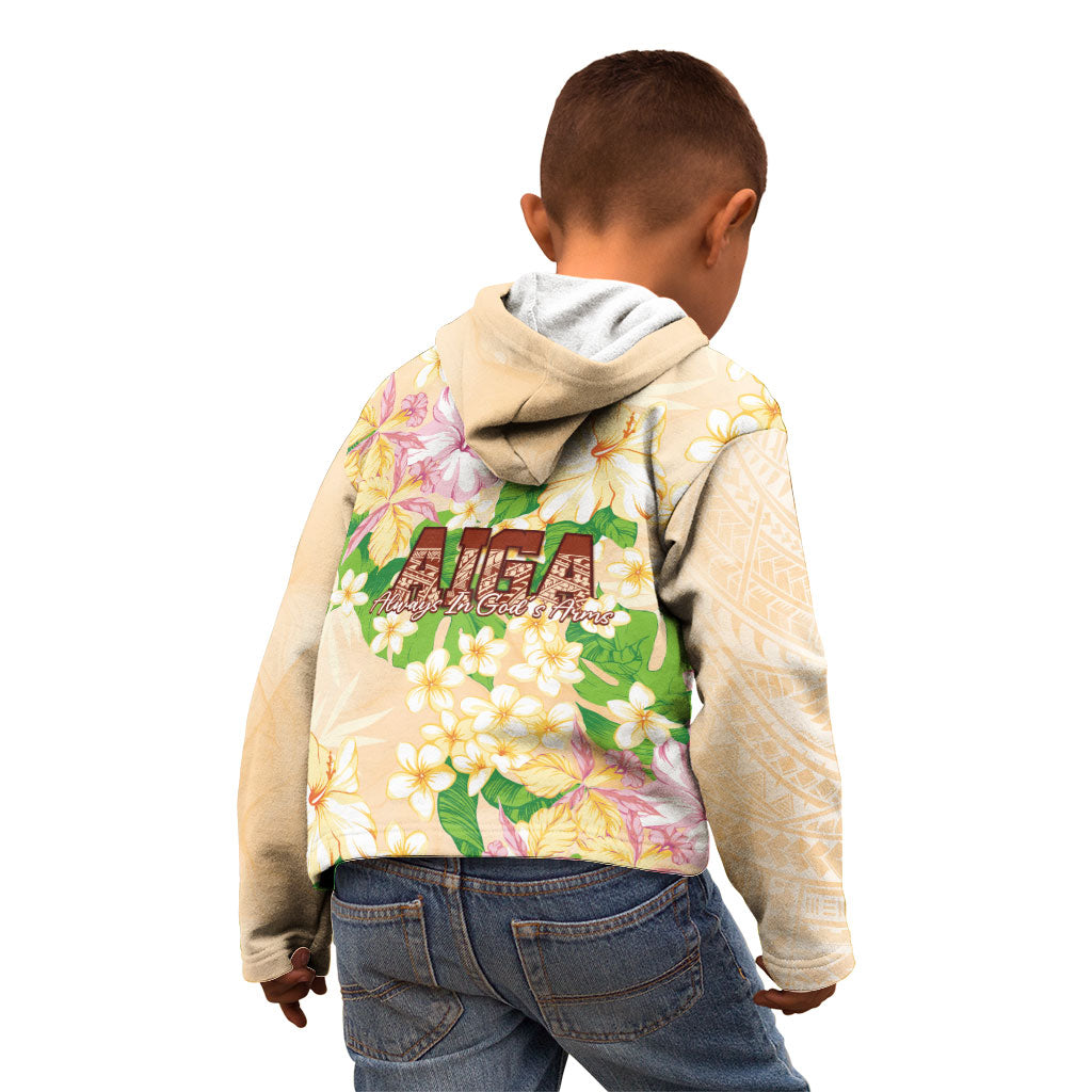 Samoa AIGA Floral Theme Kid Hoodie Always In God's Arms