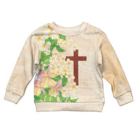 Samoa AIGA Floral Theme Kid Ugly Christmas Sweater Always In God's Arms
