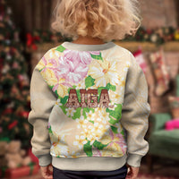 Samoa AIGA Floral Theme Kid Ugly Christmas Sweater Always In God's Arms