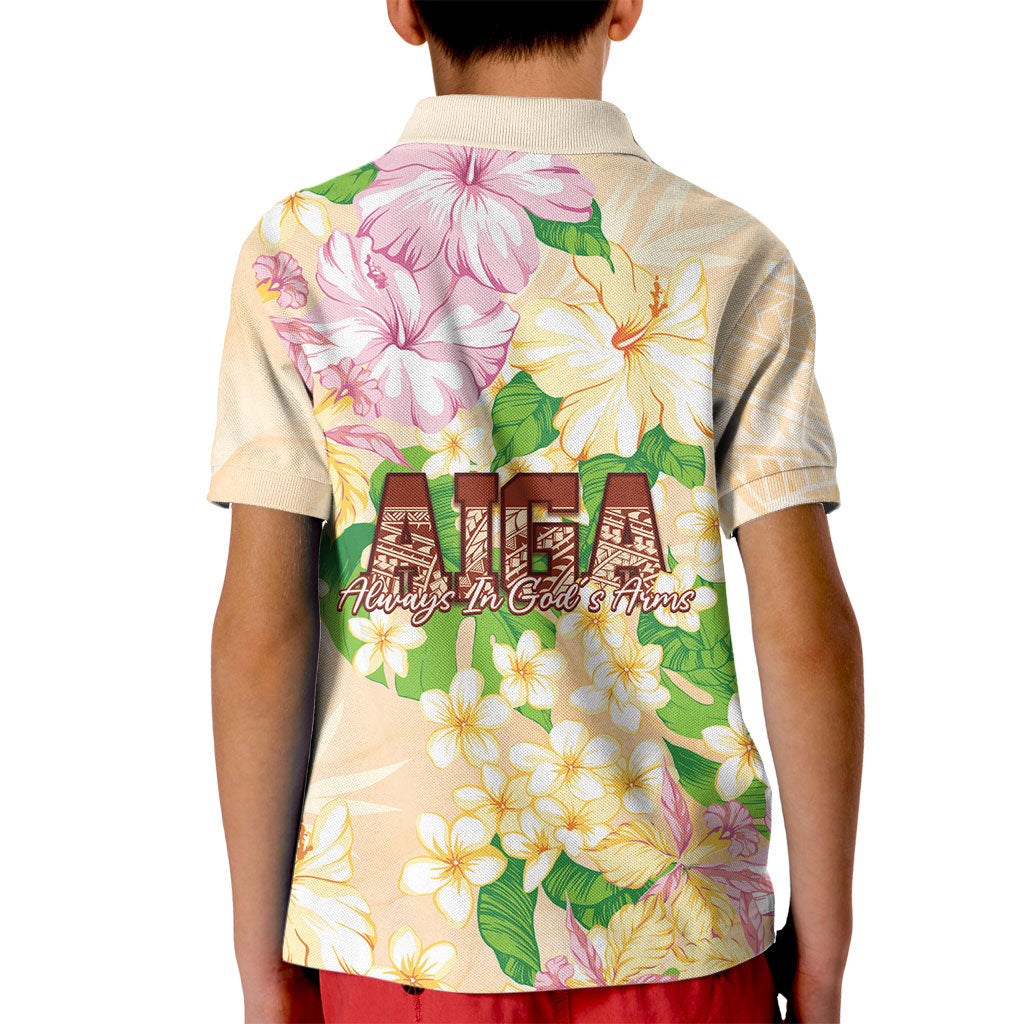 Samoa AIGA Floral Theme Kid Polo Shirt Always In God's Arms