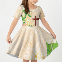 Samoa AIGA Floral Theme Kid Short Sleeve Dress Always In God's Arms