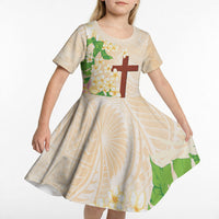 Samoa AIGA Floral Theme Kid Short Sleeve Dress Always In God's Arms