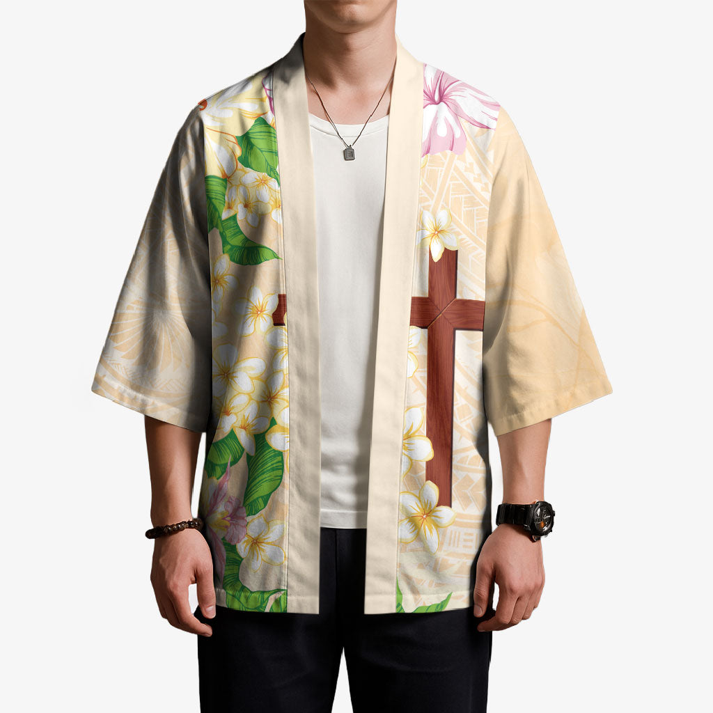 Samoa AIGA Floral Theme Kimono Always In God's Arms